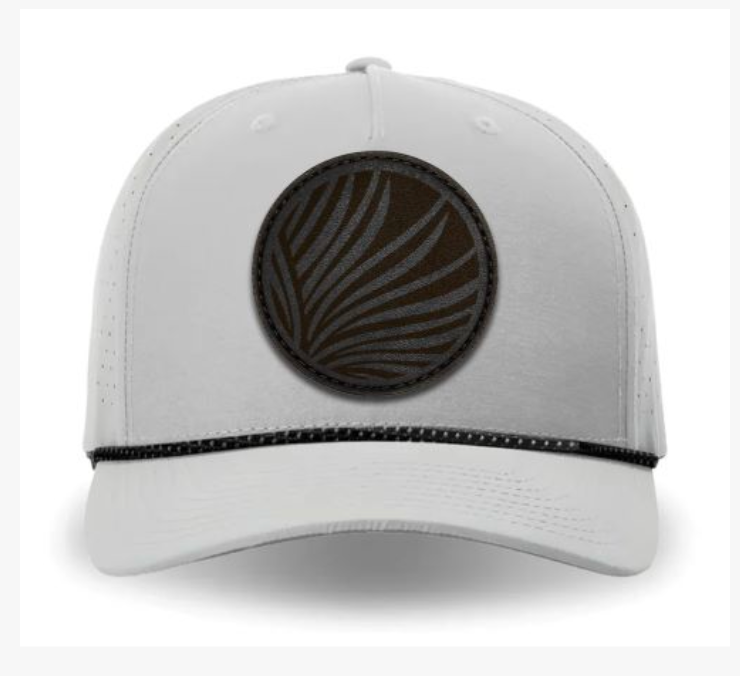 Silver/Black PPC Logo Leather Patch Hat