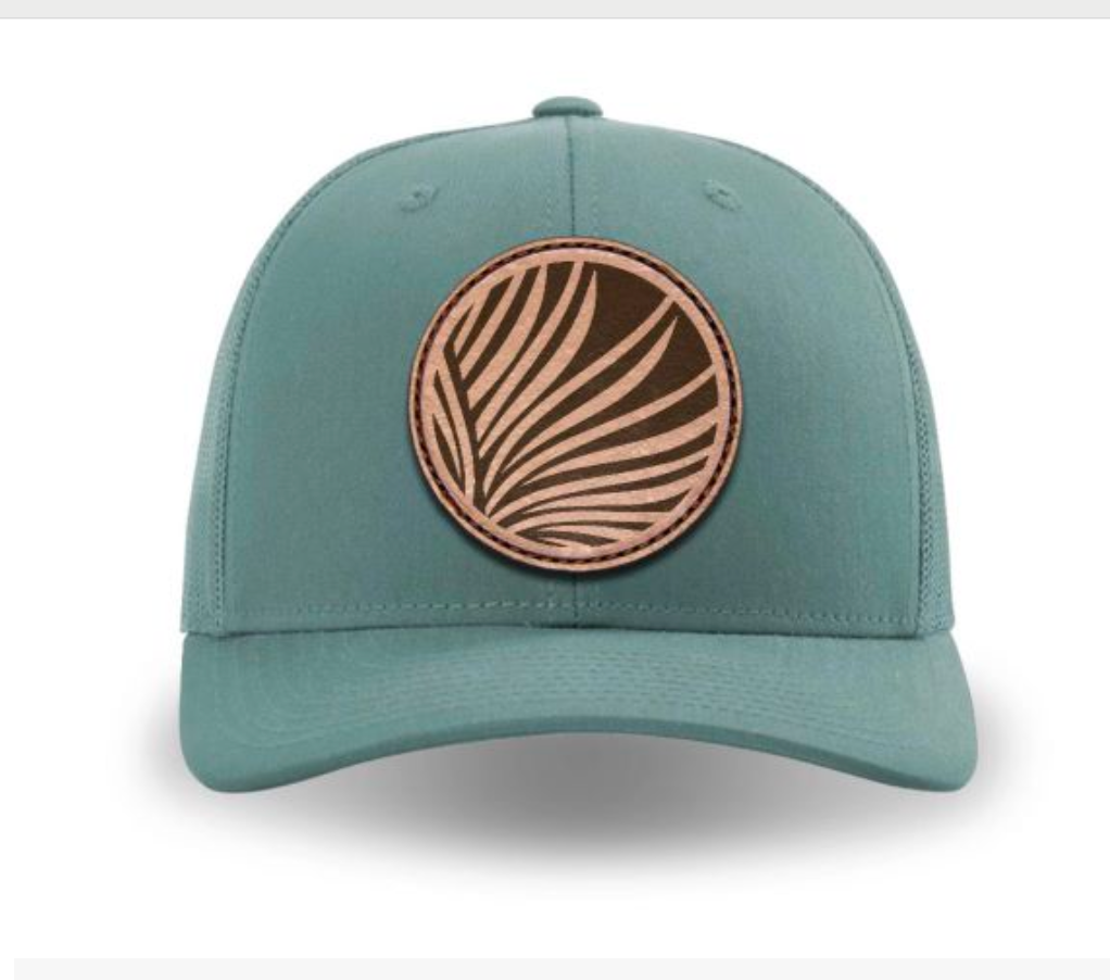 Smoke Blue Leather Patch Hat