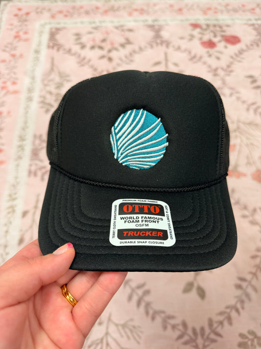 Blk Teal Logo Hat